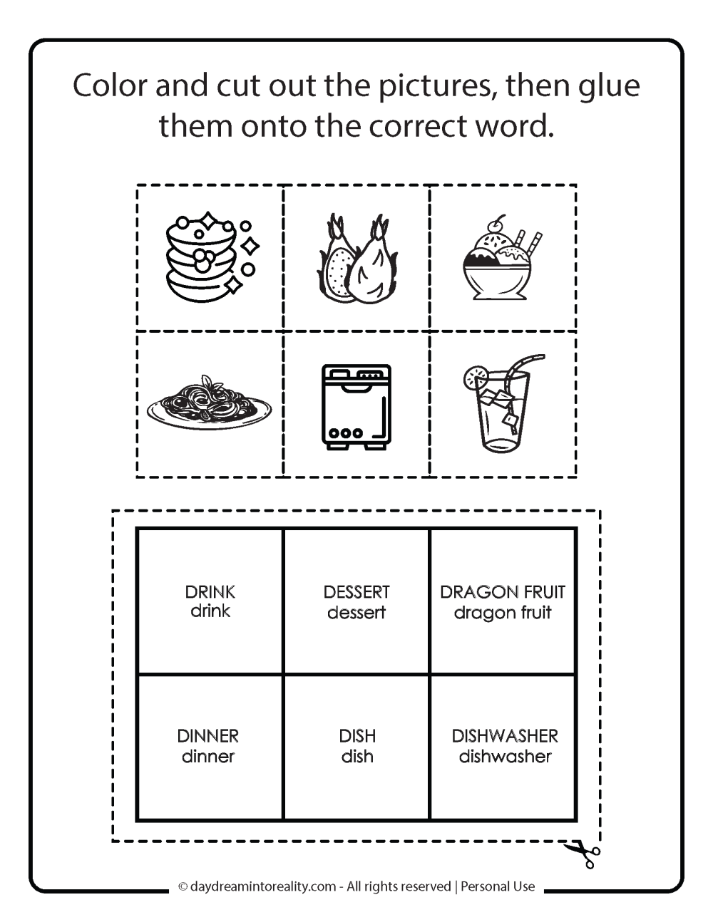 Letter D worksheet free printables. Memory game.