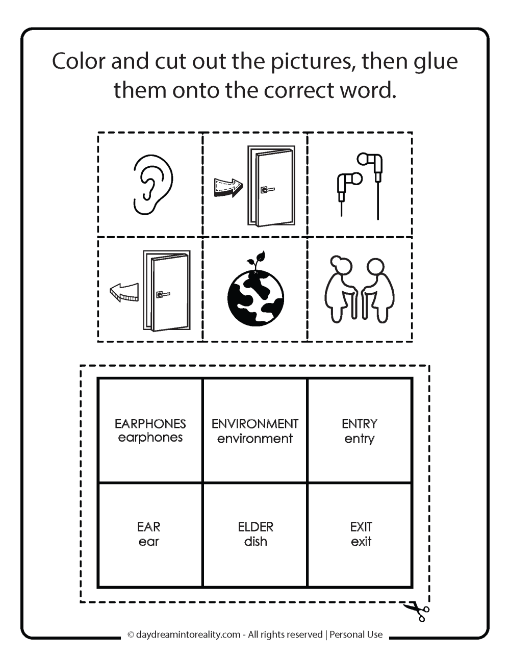 Letter E worksheet free printables. Memory game.