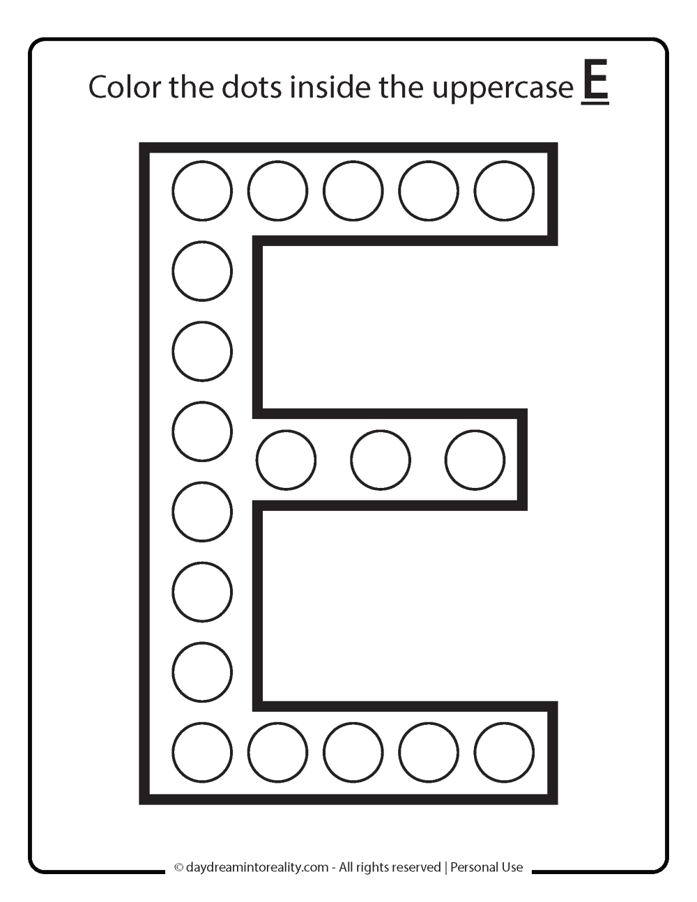 Letter E worksheet free printables.