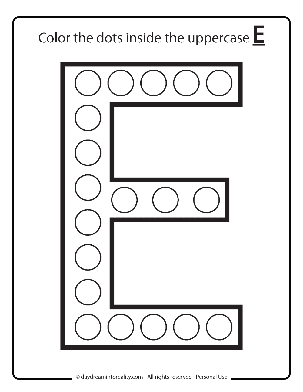 Letter E worksheet free printables.