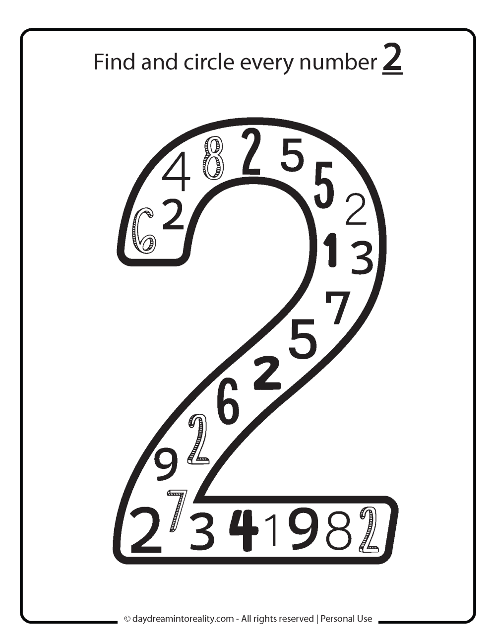 recognize number 2 worksheet free printable. 