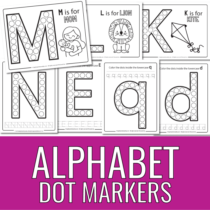 Alphabet (A-Z) Dot Marker Free Printable Worksheets - Color & Trace!