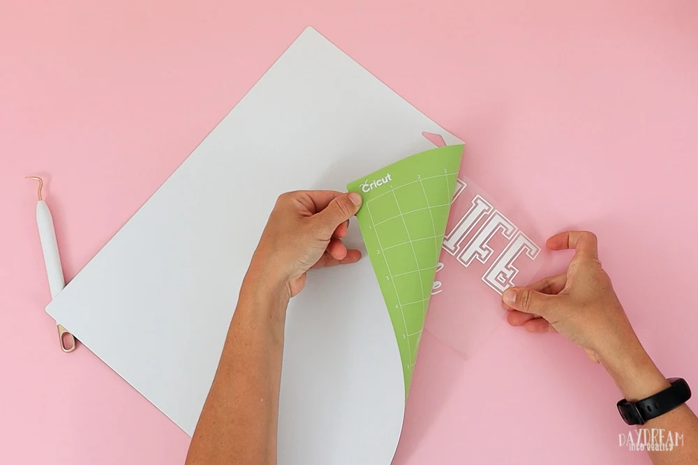 removing HTV Iron-on from the Cricut Mat