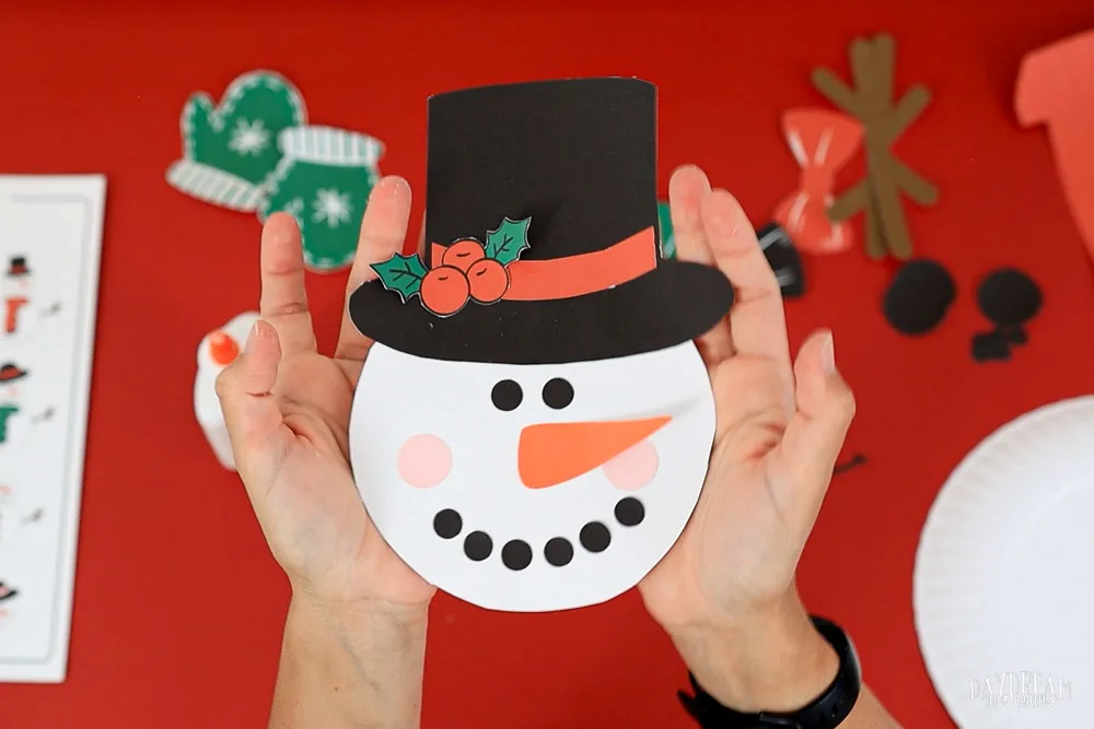 snowman paper plate craft for kids (only the head)