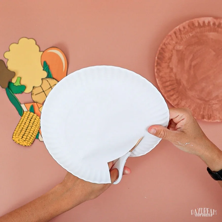 cut paper plate