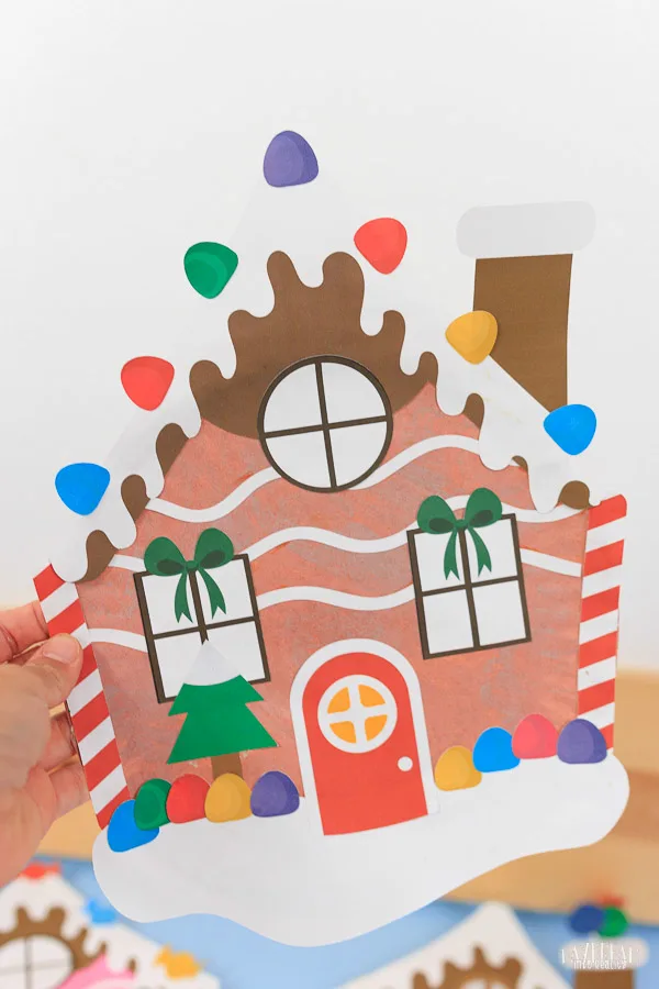 brown paper plate gingerbread house