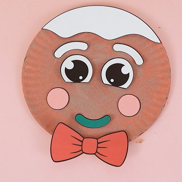 gingerbread man craft for kids. Red bowtie.