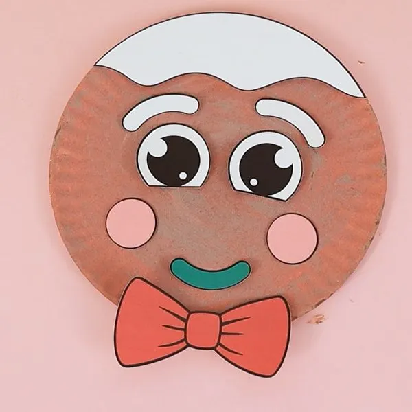 gingerbread man craft for kids. Red bowtie.