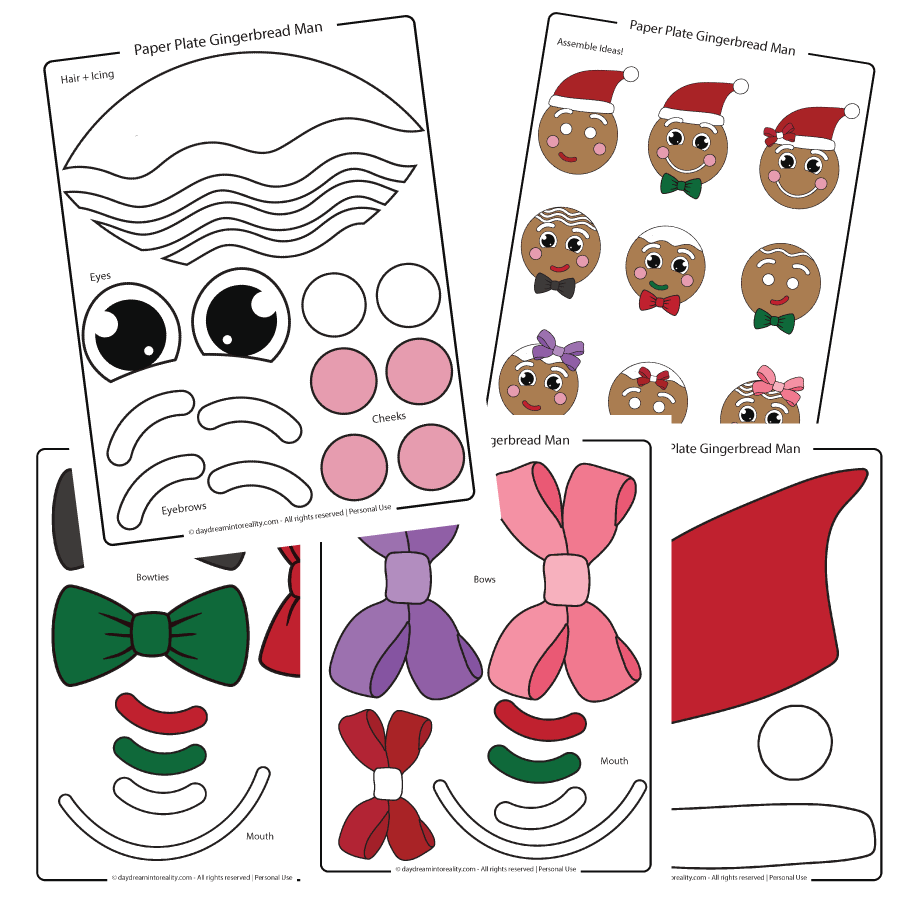 paper plate gingerbread man featured image template in color