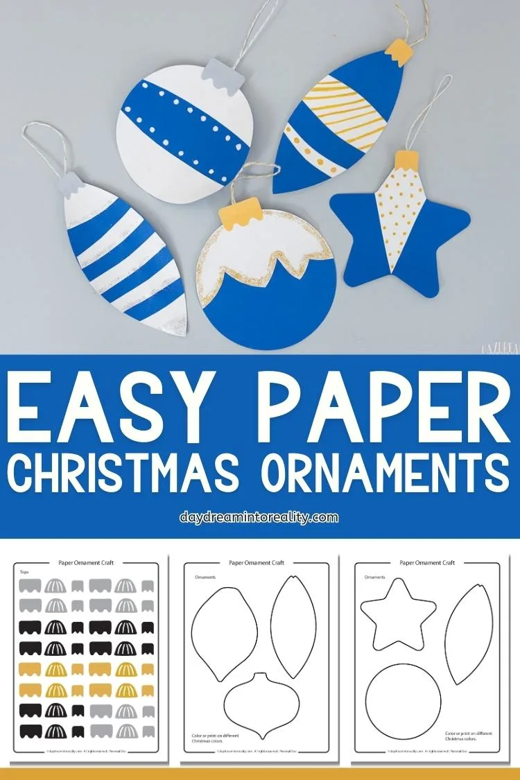 Paper Christmas Ornament Craft for Kids - Pinterest Image