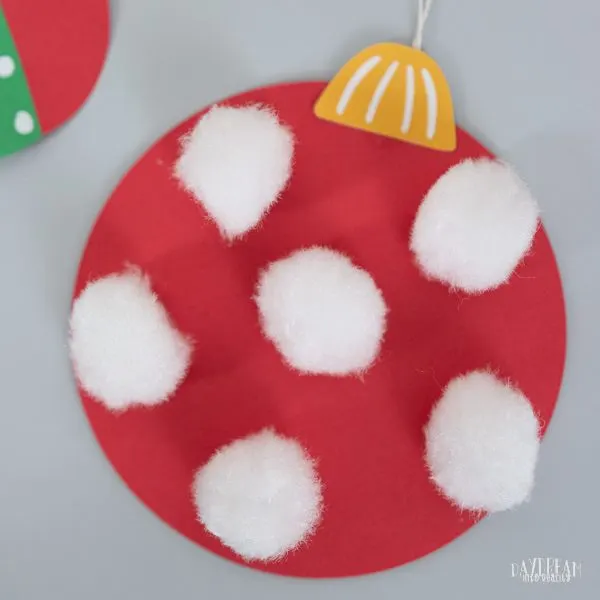 Paper Christmas Ornament using pom poms