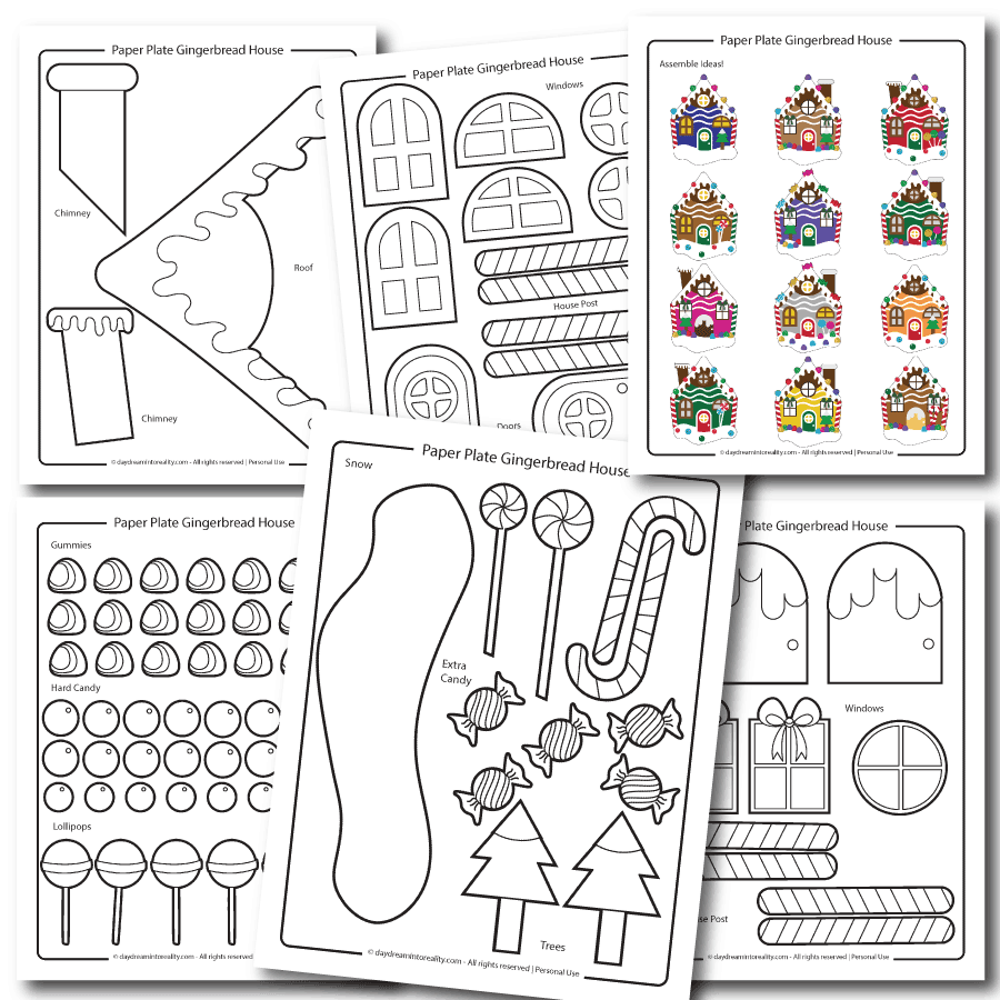 paper plate gingerbread house template for coloring