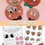 gingerbread man craft for kids with paper plate - Pinterest image