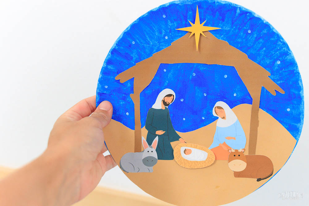 nativity paper plate craft - nativity manger scene for kids