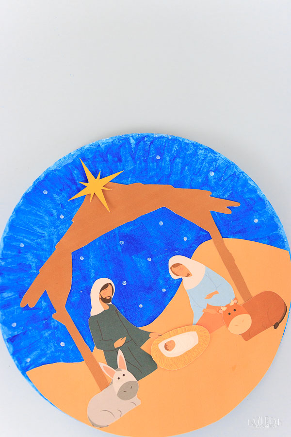 nativity paper plate craft - nativity manger scene for kids