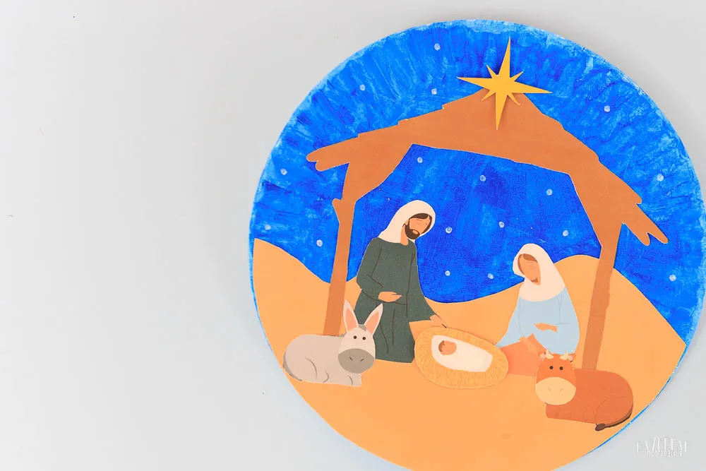 nativity paper plate craft - nativity manger scene for kids