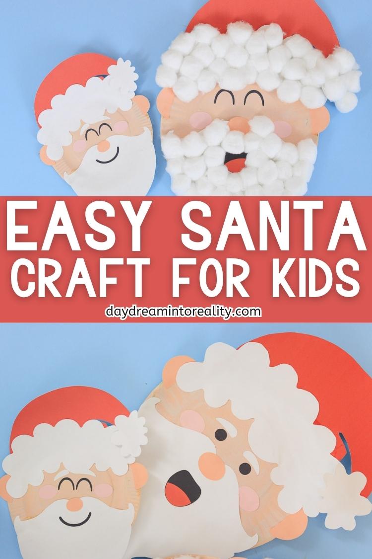 Paper plate Santa Craft for kids. Pinterest Image.