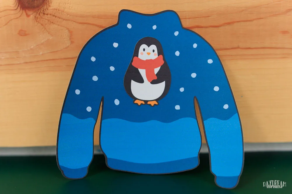 penguin ugly sweater craft for kids