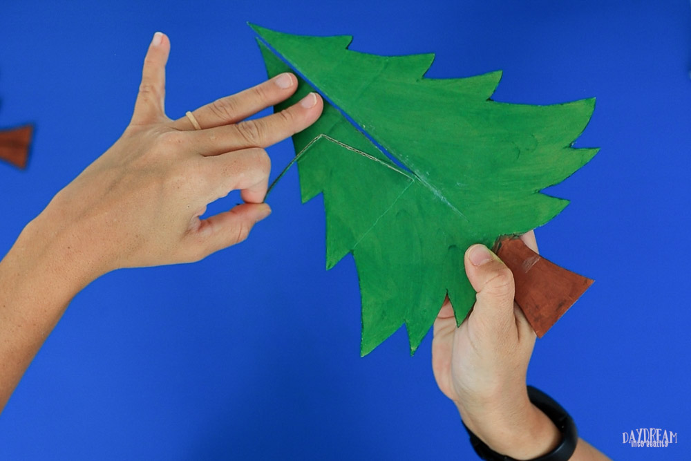 make a larger cut out to assemble tree