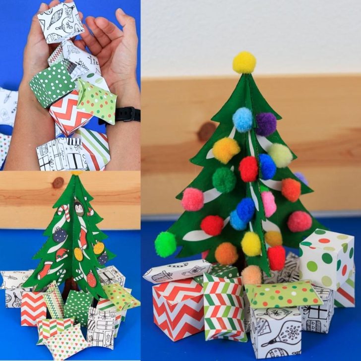 3D Cardboard Christmas Tree Craft For Kids Featured Image