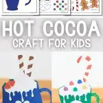 Pinterest image: paper hot cocoa craft for kids.