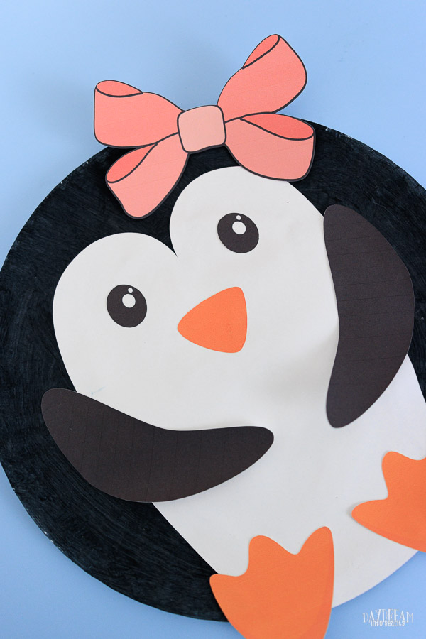 paper plate girl penguin