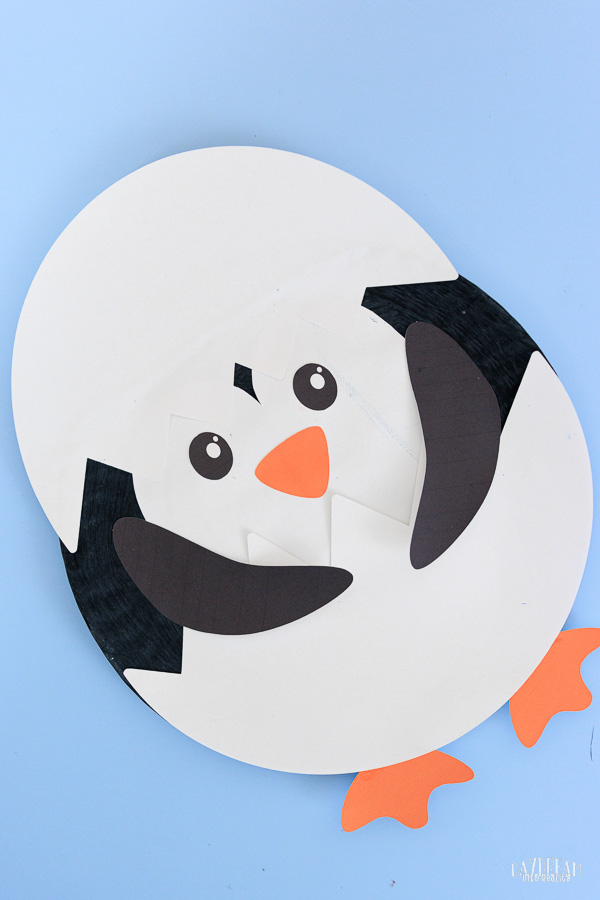 hatching paper plate penguin craft