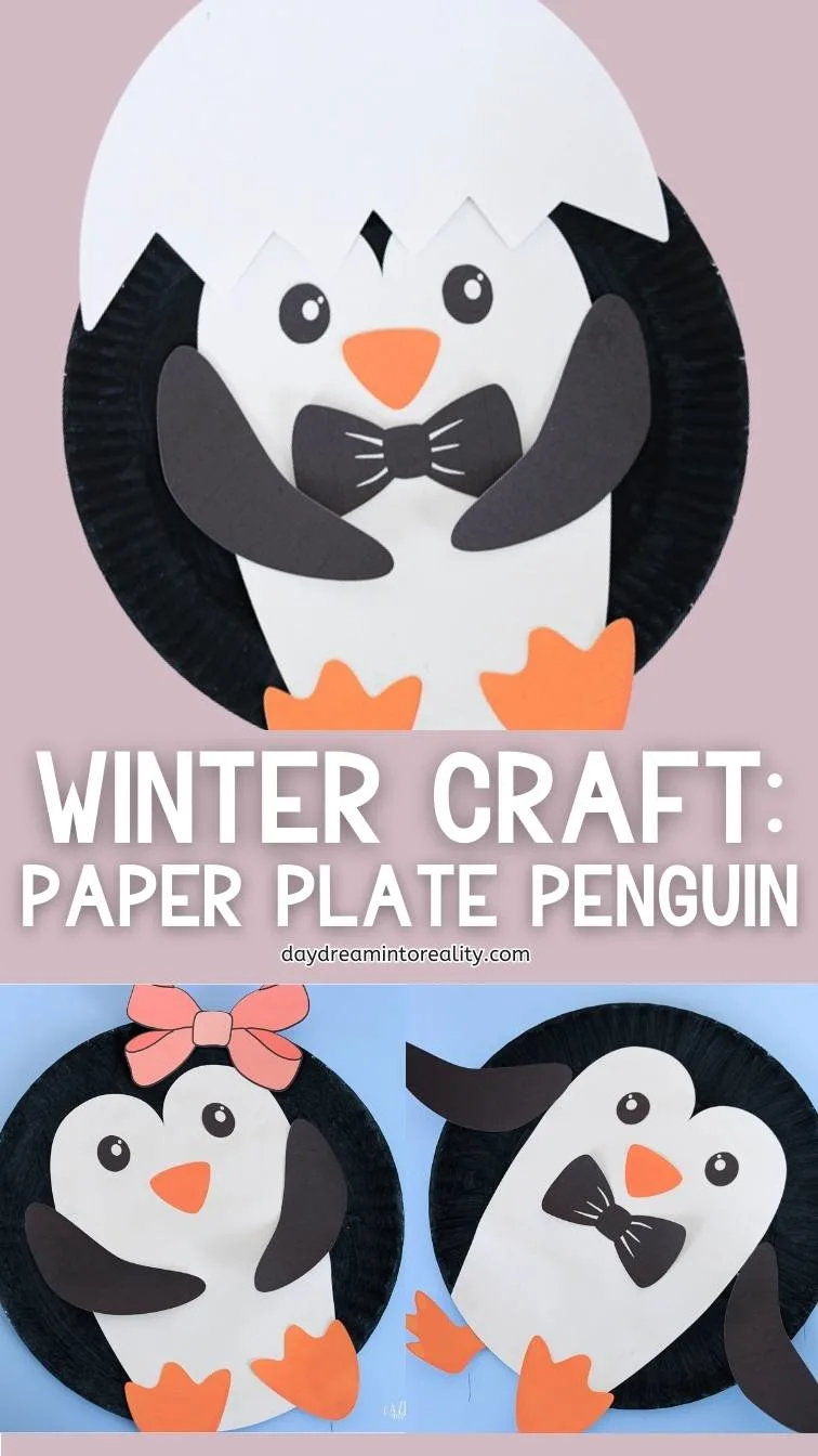 paper plate penguin craft for kids - Pinterest image