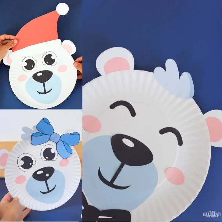 Paper Plate Polar Bear Craft for Kids - different ideas (featured image)