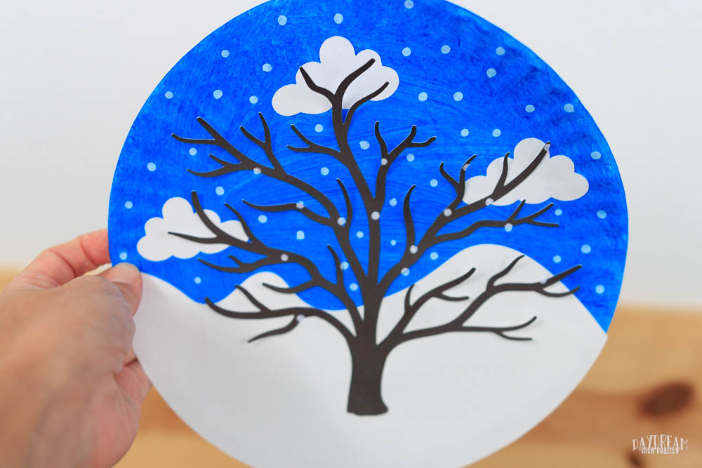 finished winter tree craft