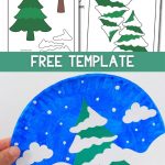 paper plate winter tree craft for kids - Pinterest image