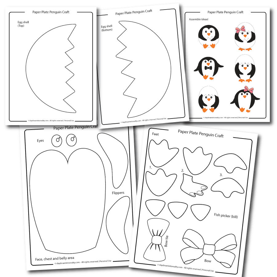 paper plate penguin template coloring featured image