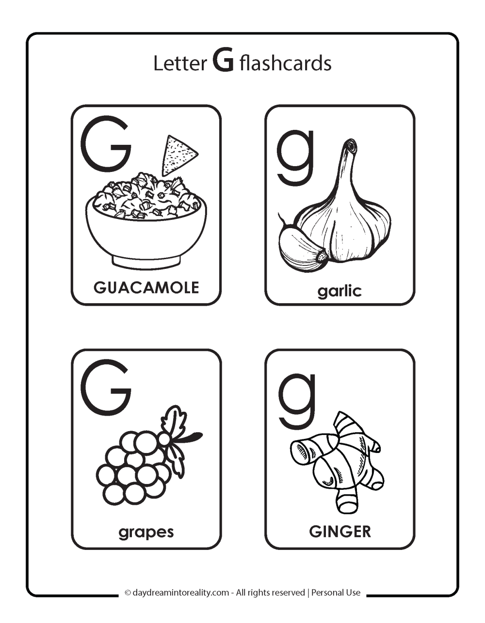 Letter G flashcards 3