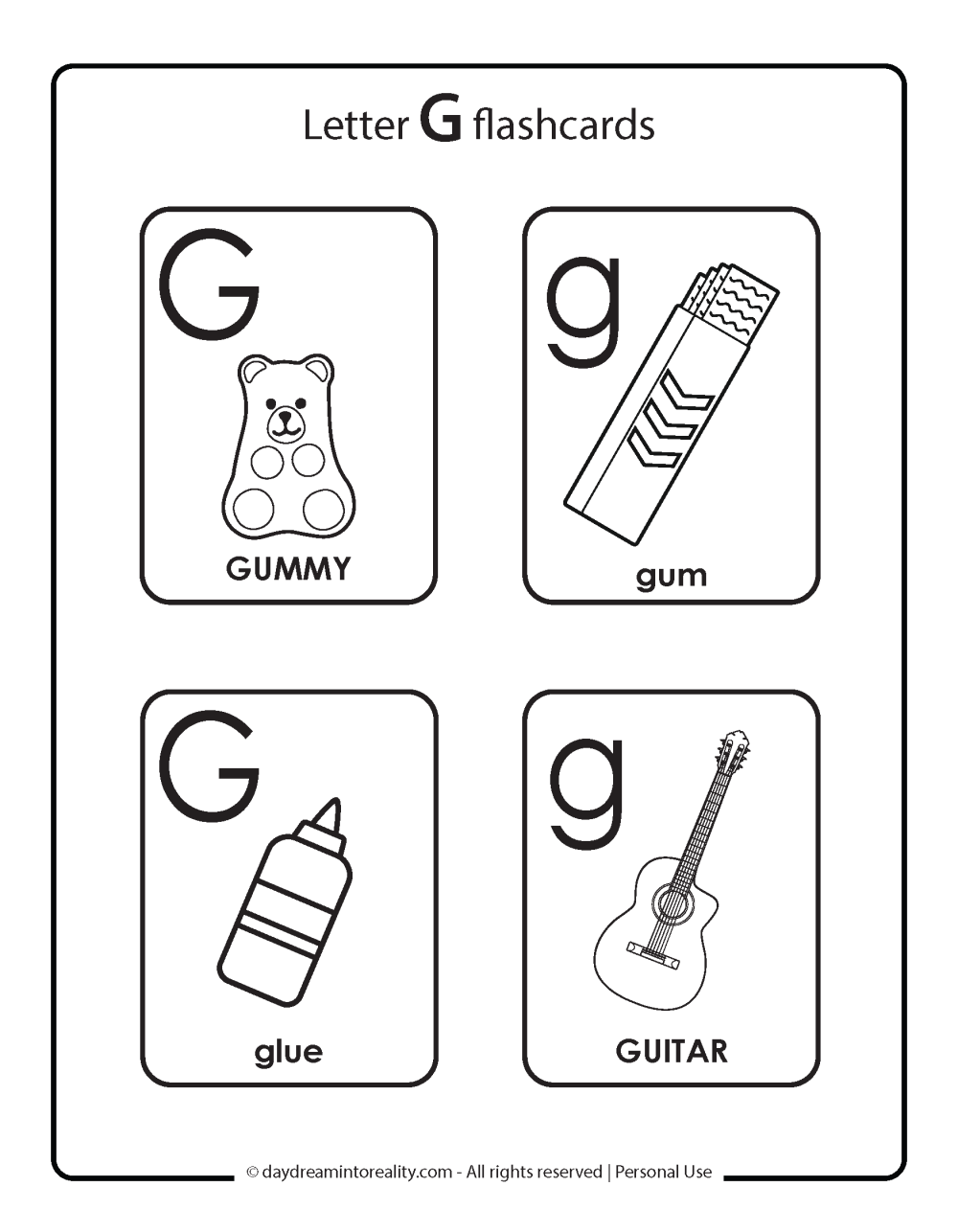 Letter G flashcards 2