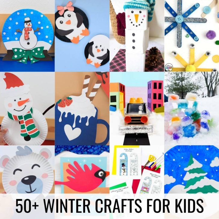 Winter Crafts for Kids Collage