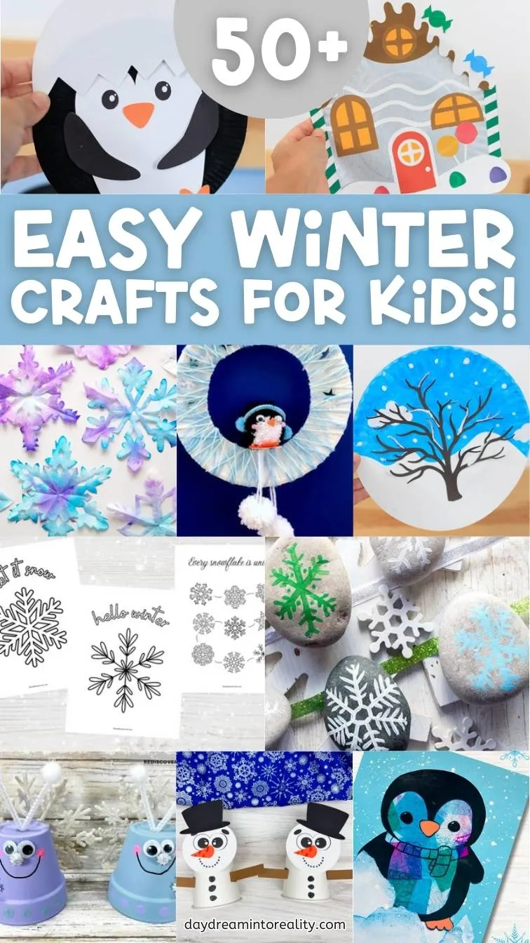 winter crafts for kids collage - Pinterest image 5