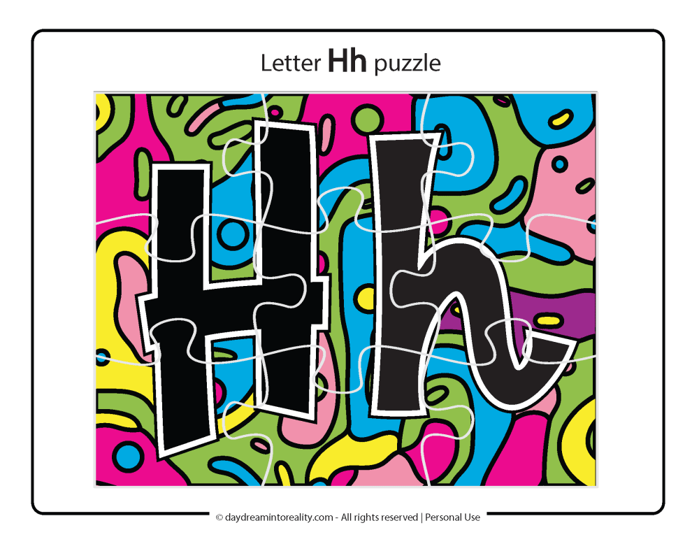 Letter H Free PDF Printable - uppercase and lowercase puzzle