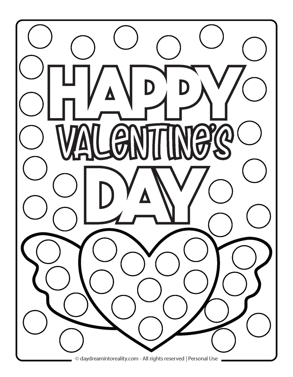 Happy Valentine's Day Dot Marker Page