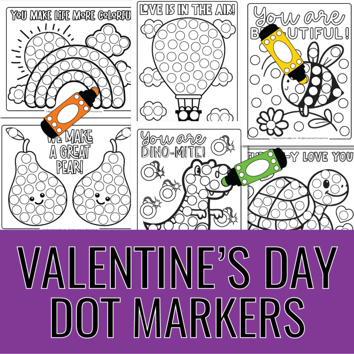 Valentine's Day Dot Marker Pages for Kids - Featured Image (1:1 ratio)