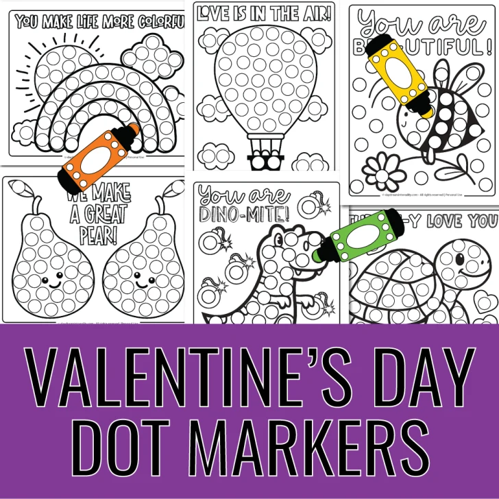 Valentine's Day Dot Marker Pages for Kids - Featured Image (1:1 ratio)