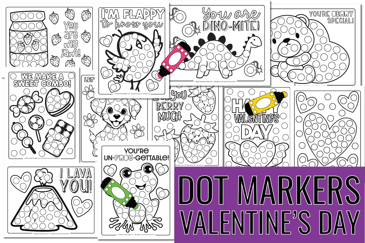 Valentine's Day Dot Marker Pages for Kids - Featured Image