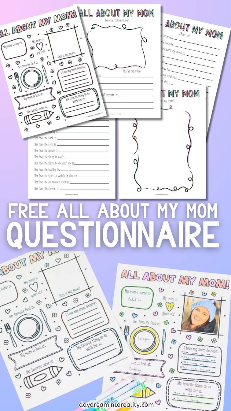 all about my mom free printable - Pinterest image 5