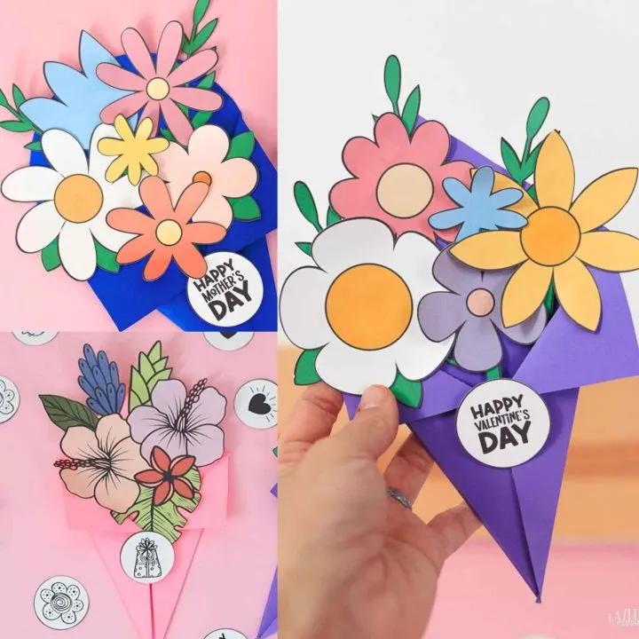 Paper Flower Bouquet Craft for Kids Featured Image square