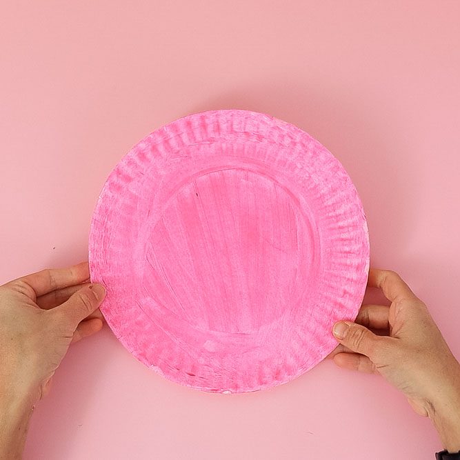 paper plate painted in pink