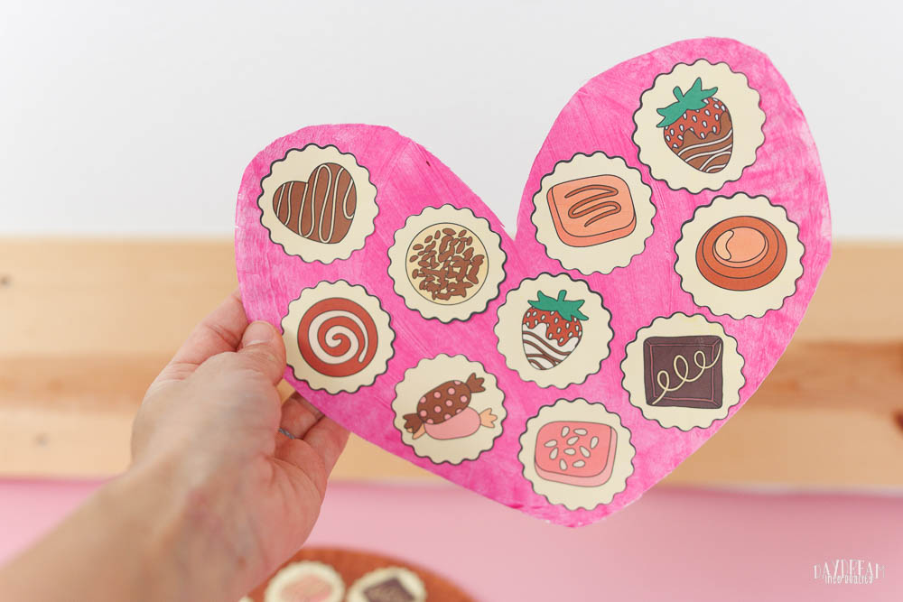 heart shaped paper plate chocolate and candy tray