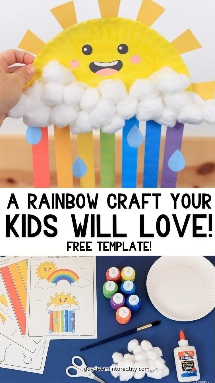 Paper Plate Rainbow Craft - Pinterest Image 5