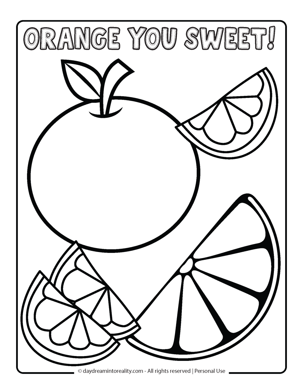 Valentines Day Coloring Page - Orange you sweet!