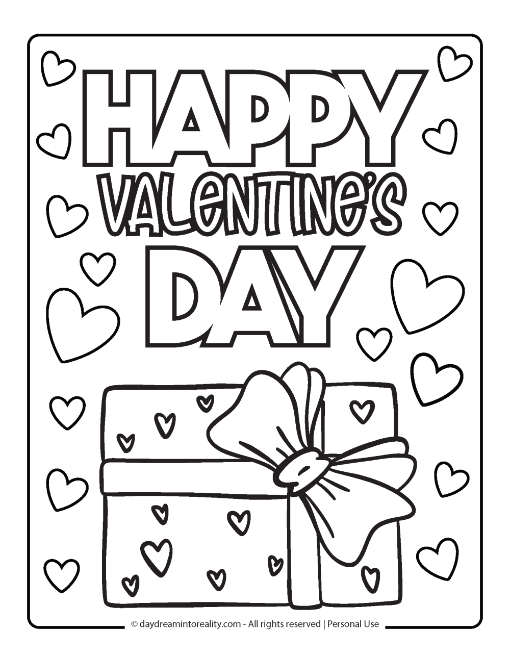 Happy Valentines Day Coloring Page