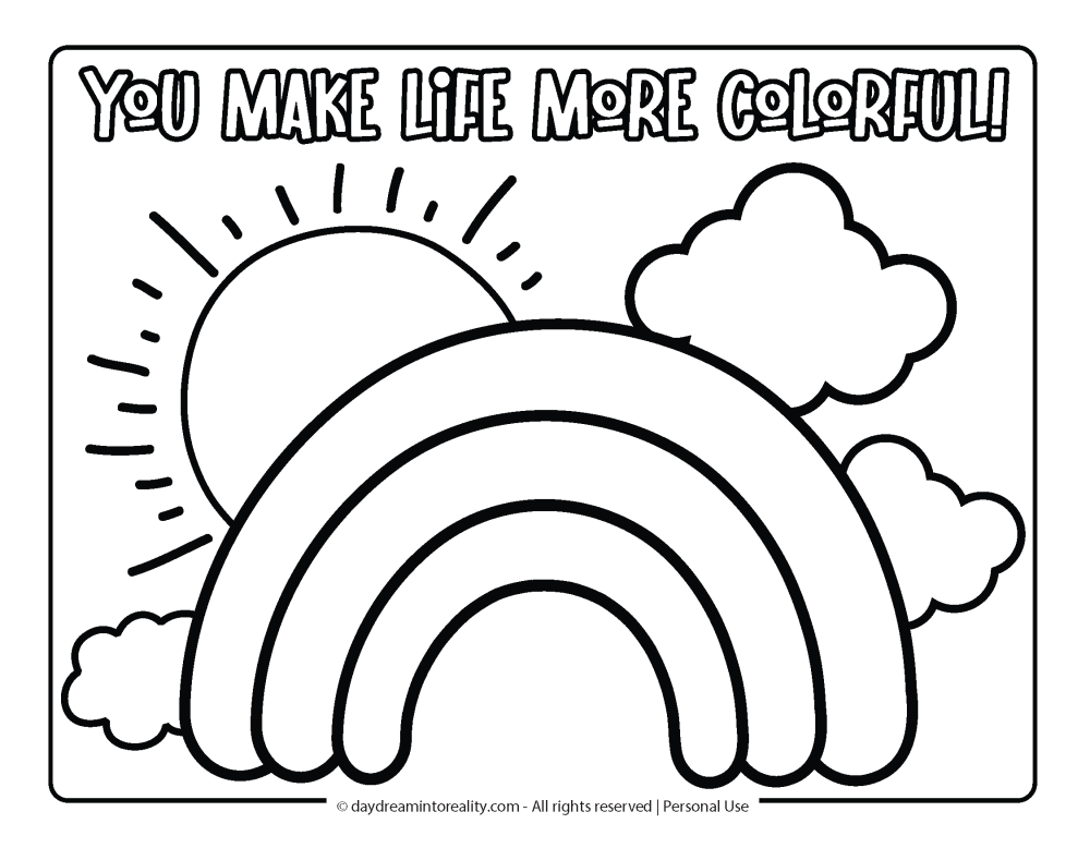 Valentines Day Coloring Page - You make life more colorful!