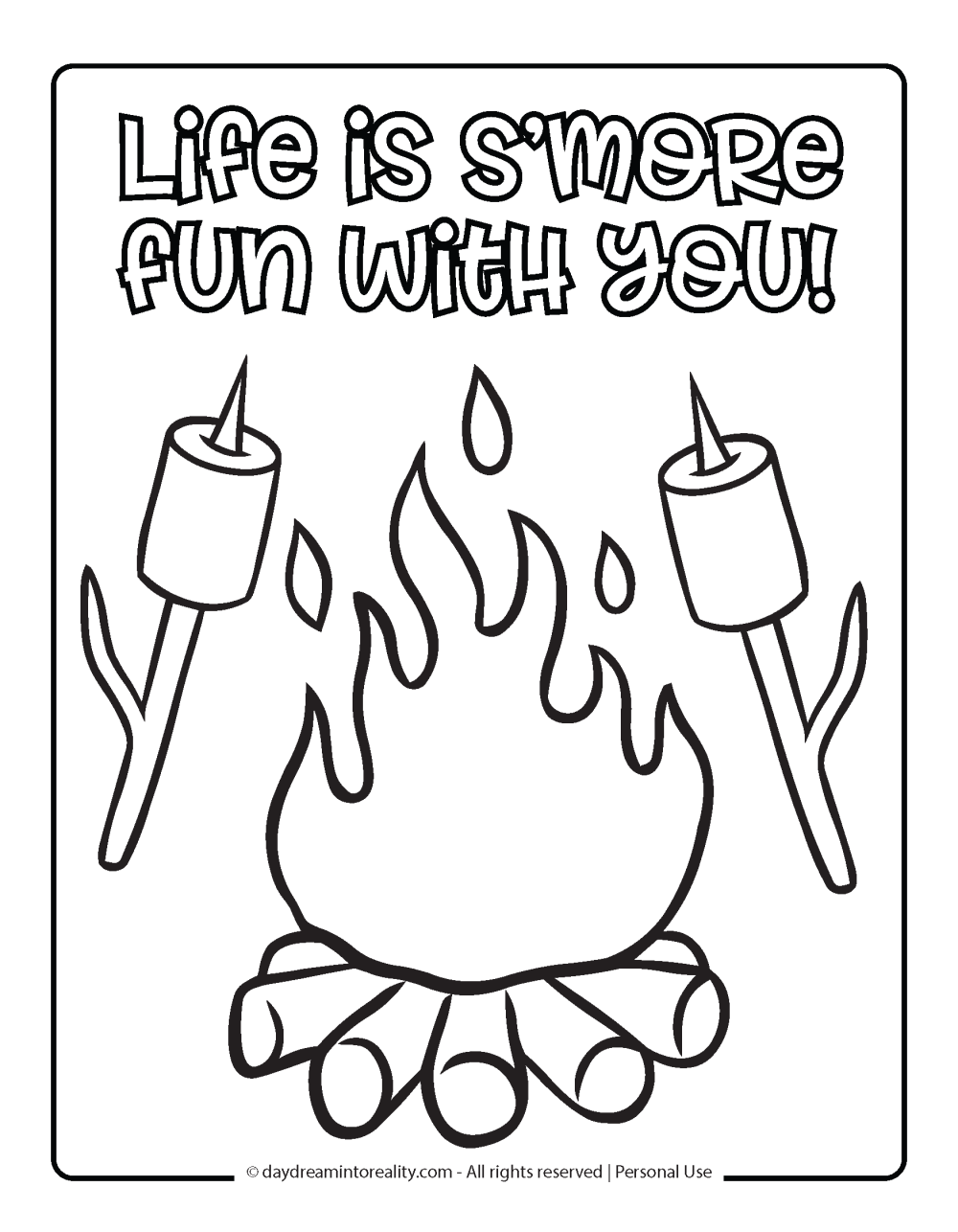 Valentines Day Coloring Page - Life smore fun with you!